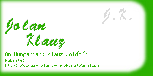 jolan klauz business card